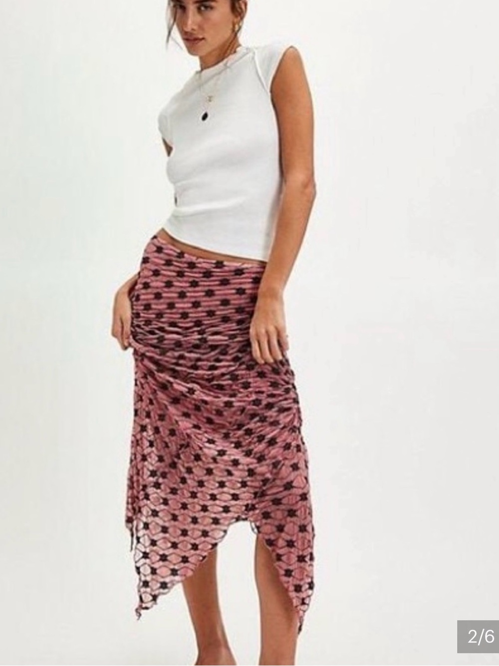 NWOT Free People convertible maxi skirt midi dress sheer ruched stretchy